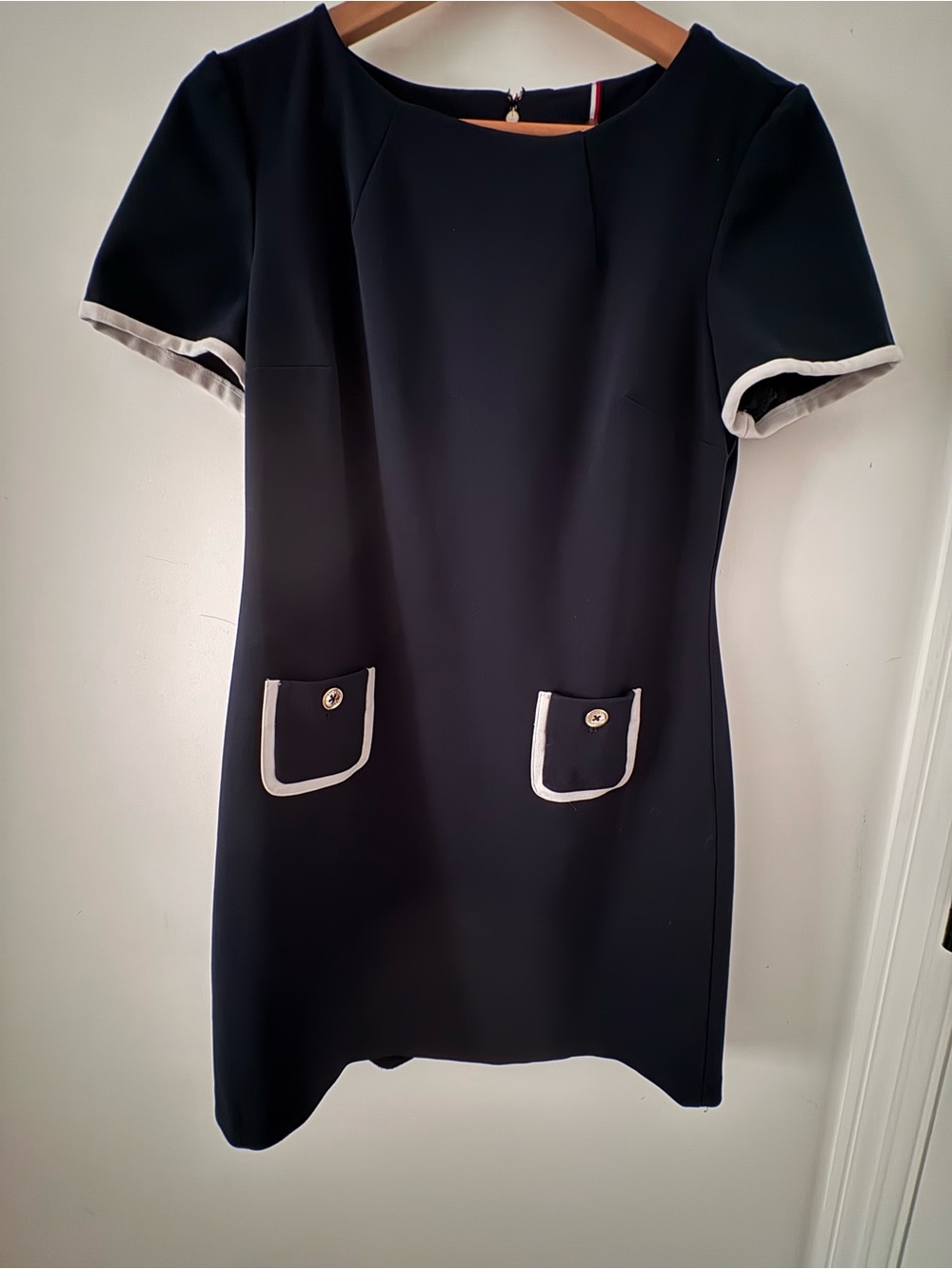 Tommy Hilfiger Classic Navy Shift Dress with Contrast Trim